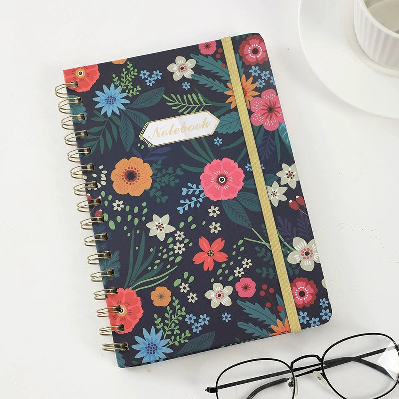 A5 Floral Spiral Notebook