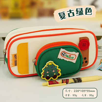 Retro Large-Capacity Pencil Case