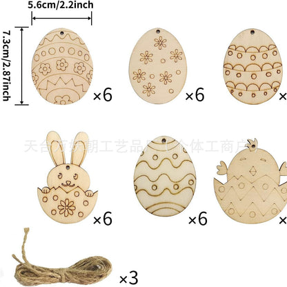 Easter Wooden Egg Ornaments