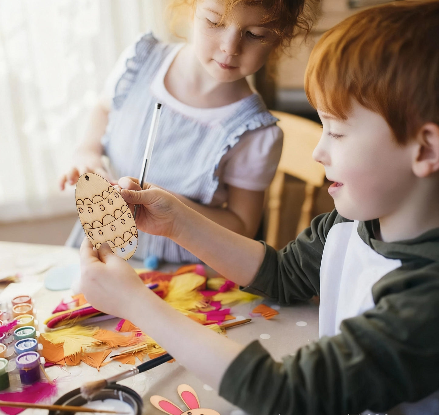 Easter Wooden Egg Ornaments