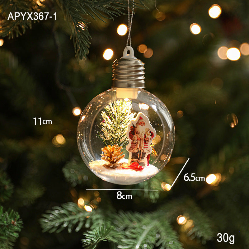 LED Christmas Globe Ornaments with Santa Scene