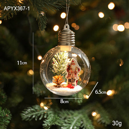 LED Christmas Globe Ornaments with Santa Scene