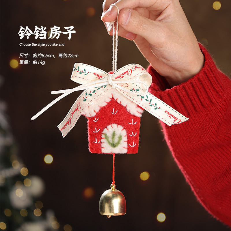 3D Christmas Tree Ornament with Ribbon & Bell