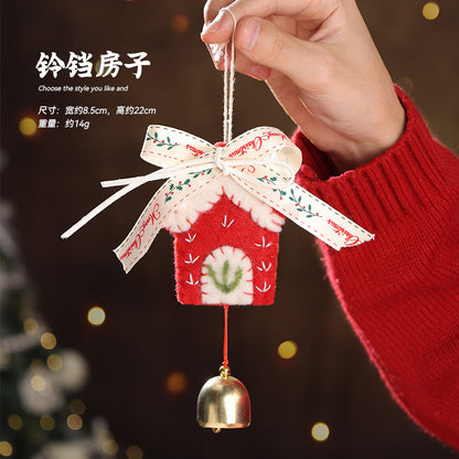 3D Christmas Tree Ornament with Ribbon & Bell