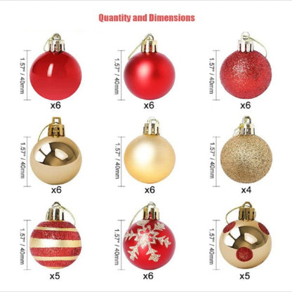 50-Piece Christmas Ball Ornament Set