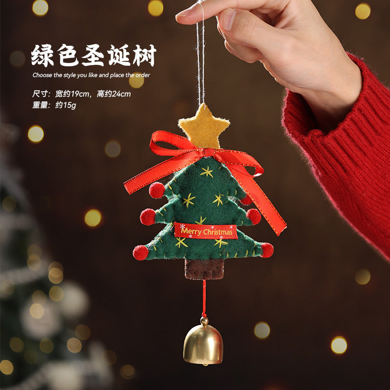 3D Christmas Tree Ornament with Ribbon & Bell