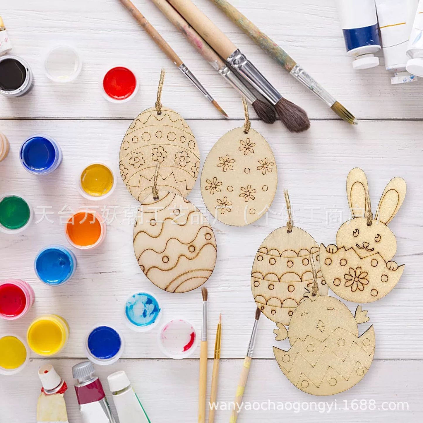Easter Wooden Egg Ornaments