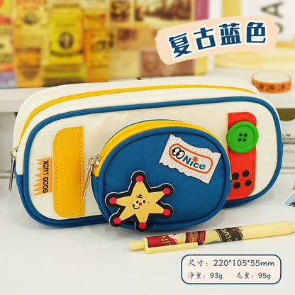 Retro Large-Capacity Pencil Case
