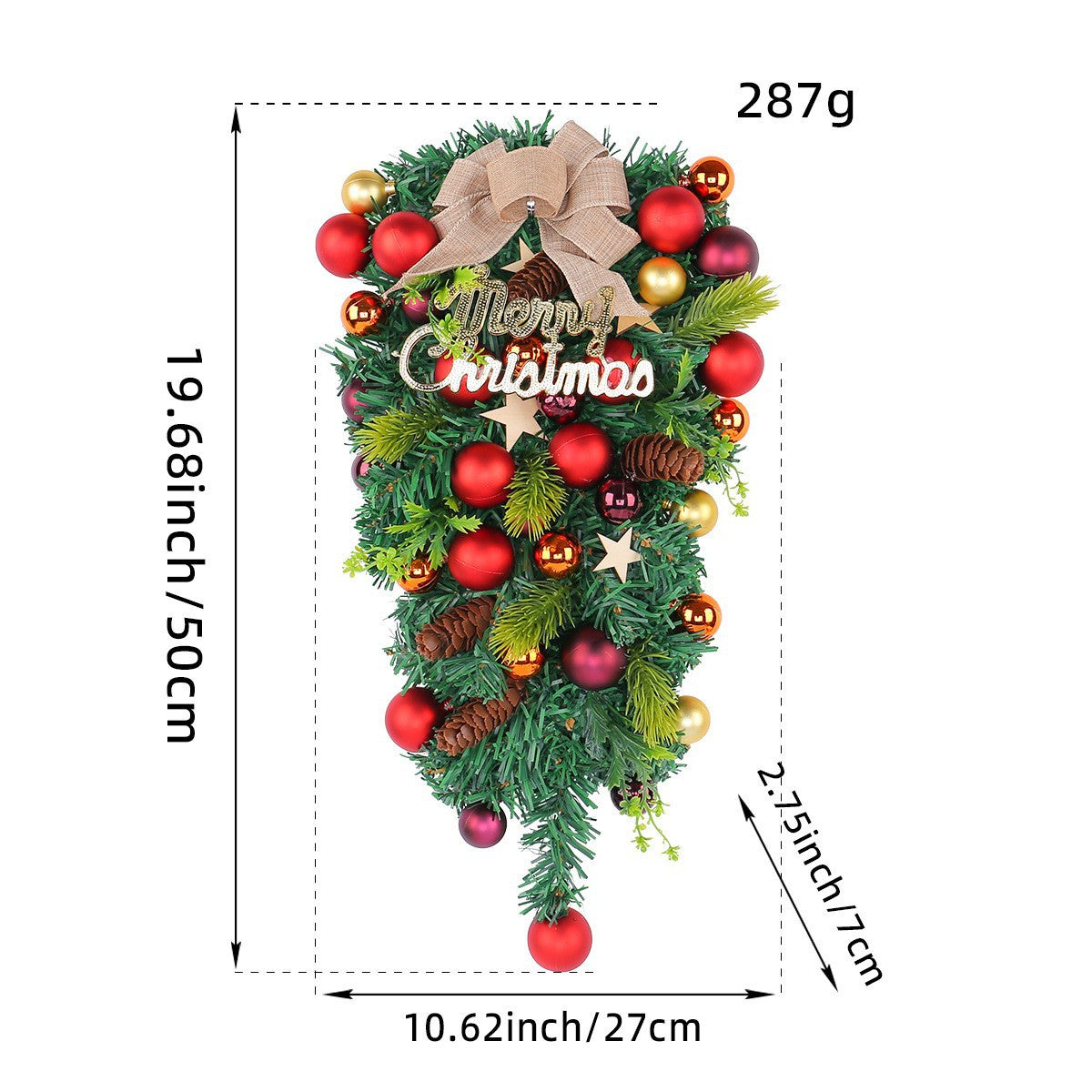 Upside-Down Christmas Tree Hanging Decoration