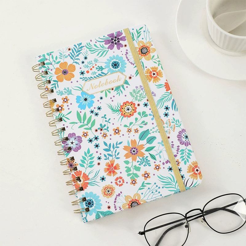 A5 Floral Spiral Notebook