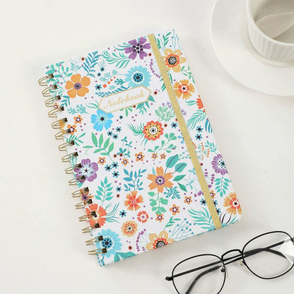 A5 Floral Spiral Notebook