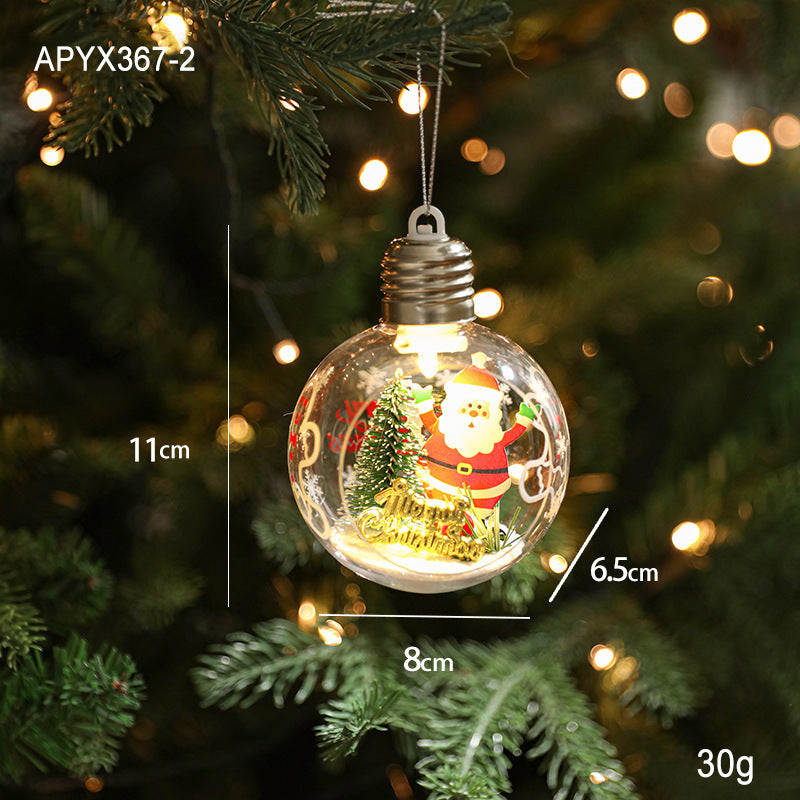 LED Christmas Globe Ornaments with Santa Scene
