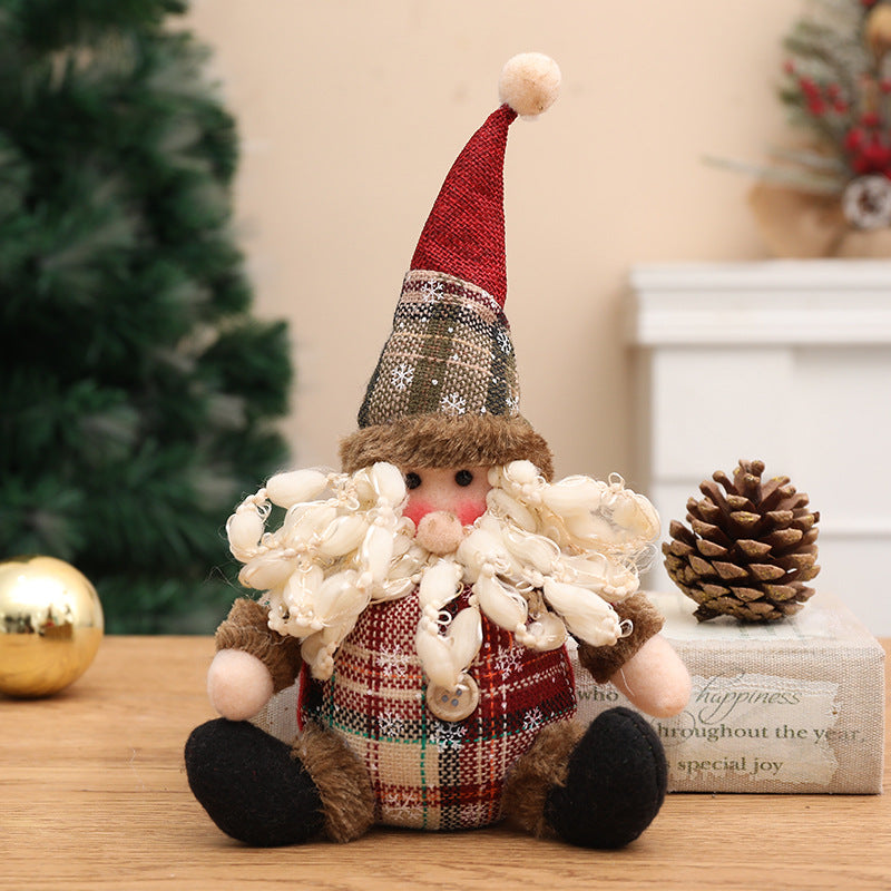 Plaid Christmas Hanging Plush Ornaments