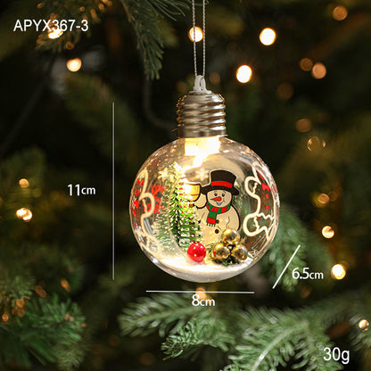 LED Christmas Globe Ornaments with Santa Scene