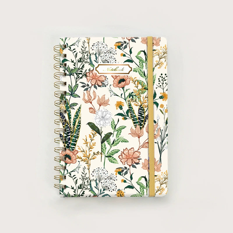 A5 Floral Spiral Notebook