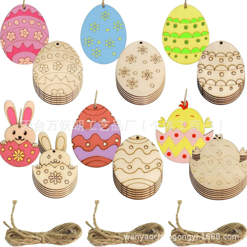 Easter Wooden Egg Ornaments
