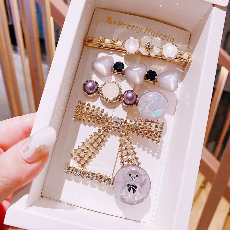 Rhinestone Hair Clip Set