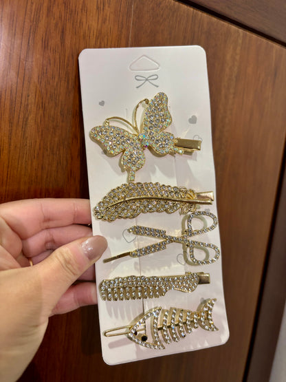 Rhinestone Hair Clip Set